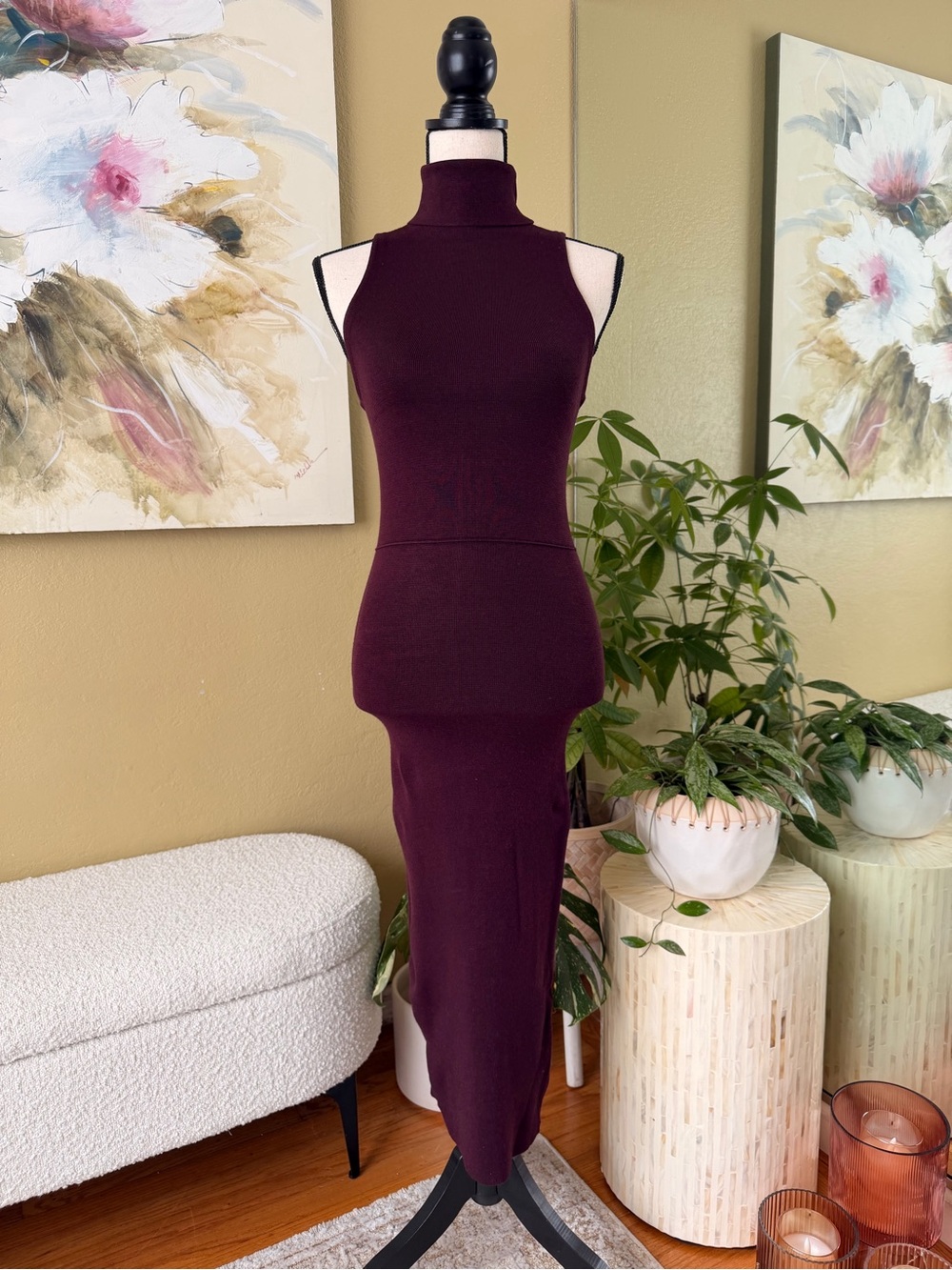 ** NWOT ** Zara Sleeveless Turtleneck Midi Dress Size Small / S